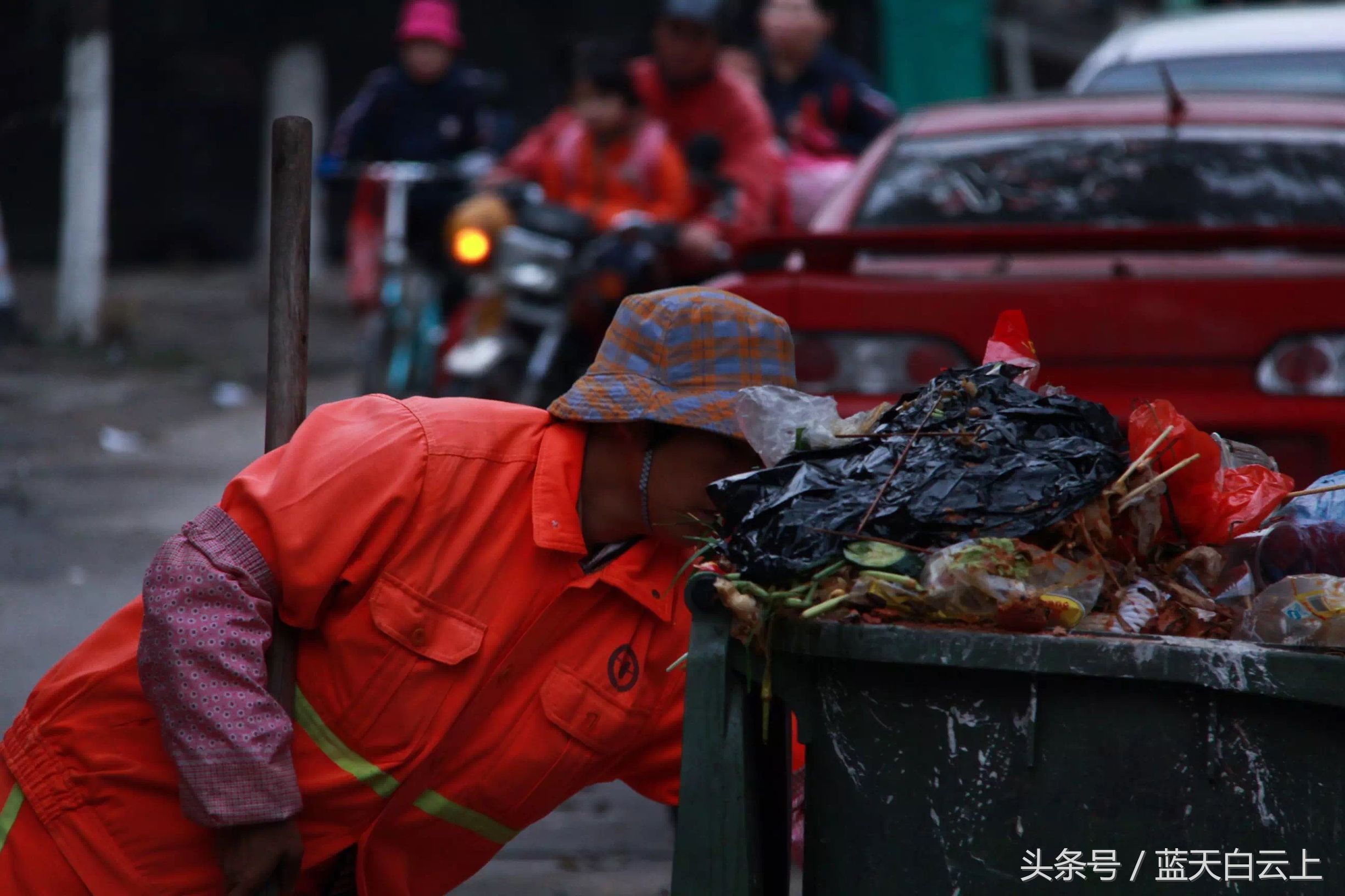 冬日里的黄玫瑰环卫工人,城市黄玫瑰环卫工人