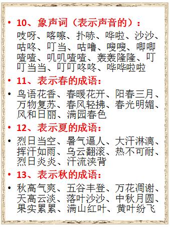 小学语文词语积累汇编,小学语文词语整顿归纳大全