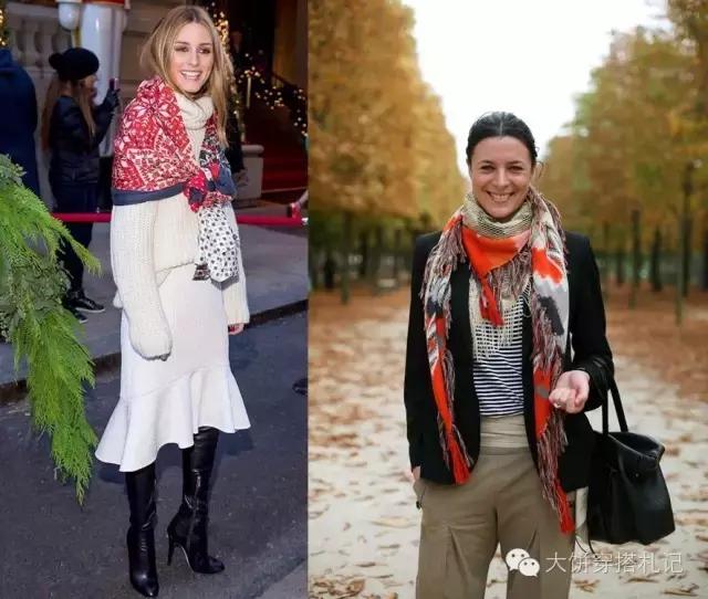 丝巾围巾搭配秋冬,丝巾围巾时髦搭配系法
