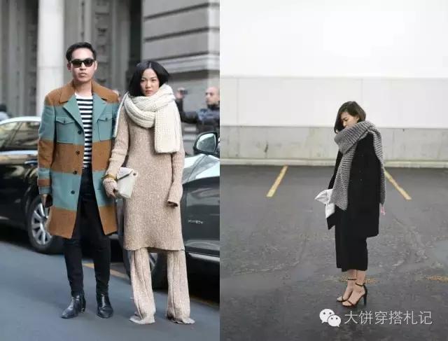 丝巾围巾搭配秋冬,丝巾围巾时髦搭配系法