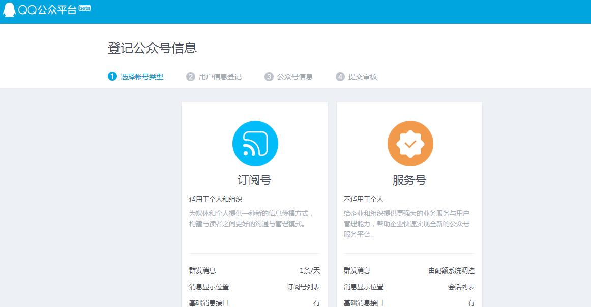 QQ公众号注册步骤