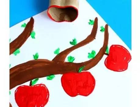 幼儿园卷纸筒环保手工作品,儿童手工涂鸦画纸