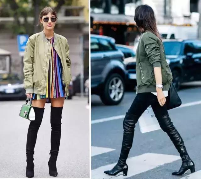 冬季绿夹克穿搭,绿色夹克秋冬穿搭