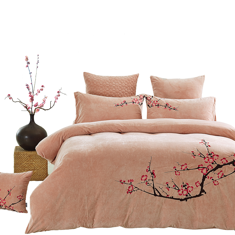 珊瑚绒床上四件套高端品牌直播间,珊瑚绒床上四件套被套1.8米加厚