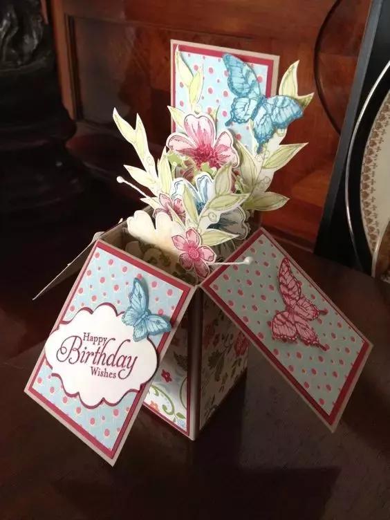 正方形立体盒子贺卡,立体盒子贺卡怎么做