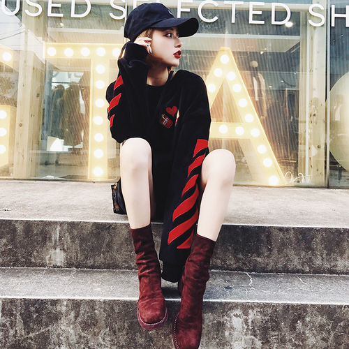 女士高端丝绒带帽卫衣,男士卫衣丝绒潮牌刺绣