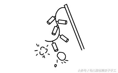 春节灯笼鞭炮简笔画,新年娃娃拿鞭炮简笔画