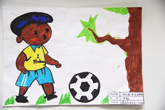 我的足球梦主题绘画,足球梦中国梦儿童画