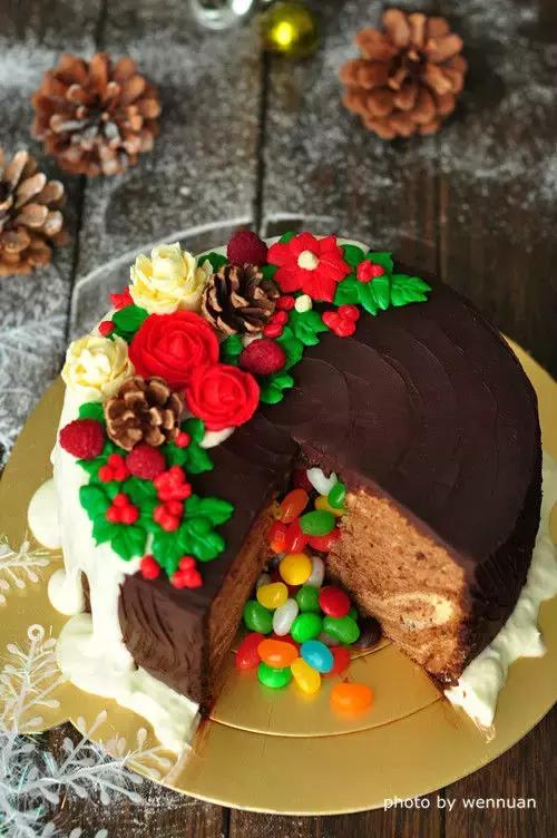圣诞树桩蛋糕,圣诞节各种蛋糕做法