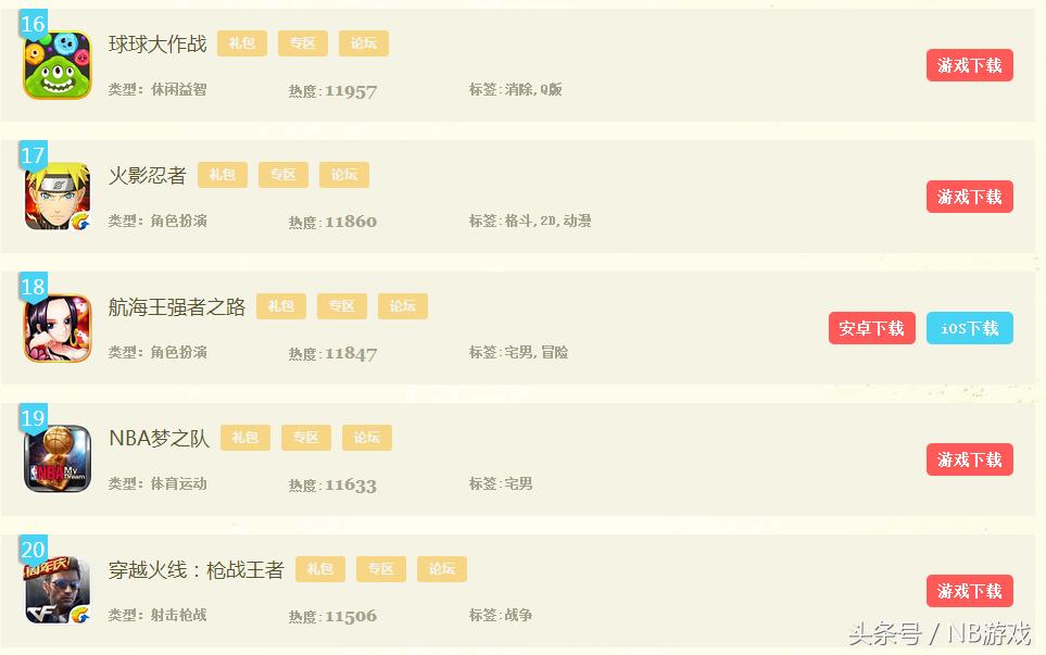 2017年网游游戏,上半年手机游戏排行榜前十