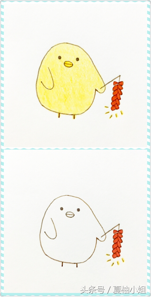 小鸡仔简笔画教程,小鸡仔简笔画