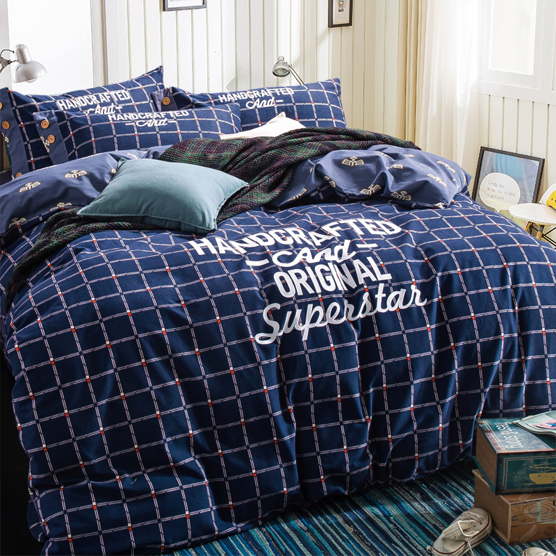 纯色四件套床上用品冬季,床上四件套100%全棉冬季款