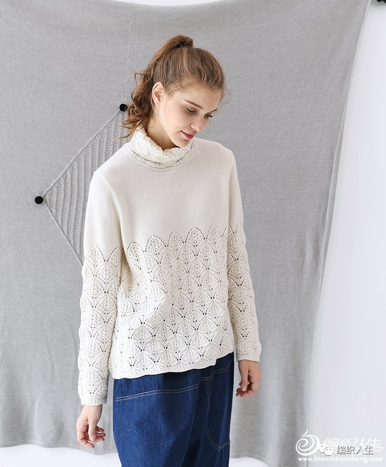 粗毛线落肩袖毛衣编织教程全过程,编织落肩袖毛衣简单易学的花型