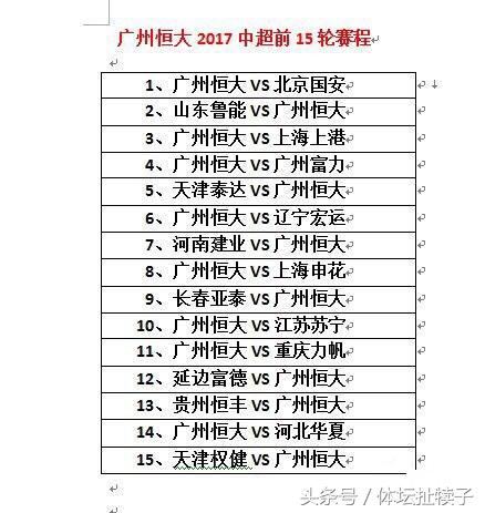恒大赛程2021中超赛程,恒大赛程2021-2022赛程表