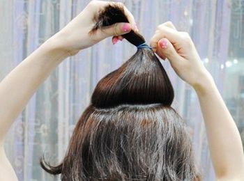 簪子盘发教程中短发,女生短发盘发简单好看的视频