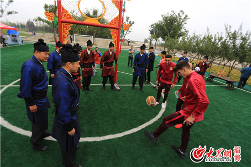 足球发源地淄博,足球起源地迎取圣球仪式