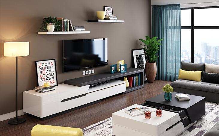 电视柜茶几组合桌现代简约客厅,客厅茶几电视柜现代简约大理石