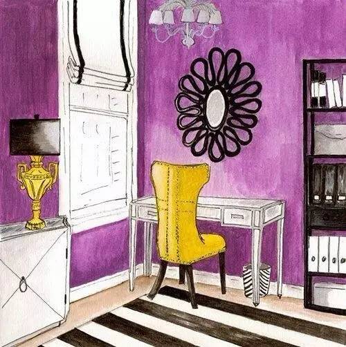 软装自学手绘图,手绘软装效果图