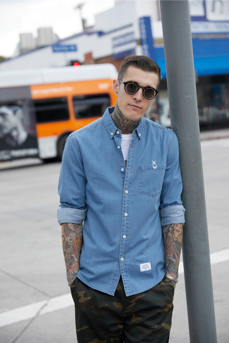 衬衫潮流穿搭男生学生党,牛仔衬衫穿出男朋友风