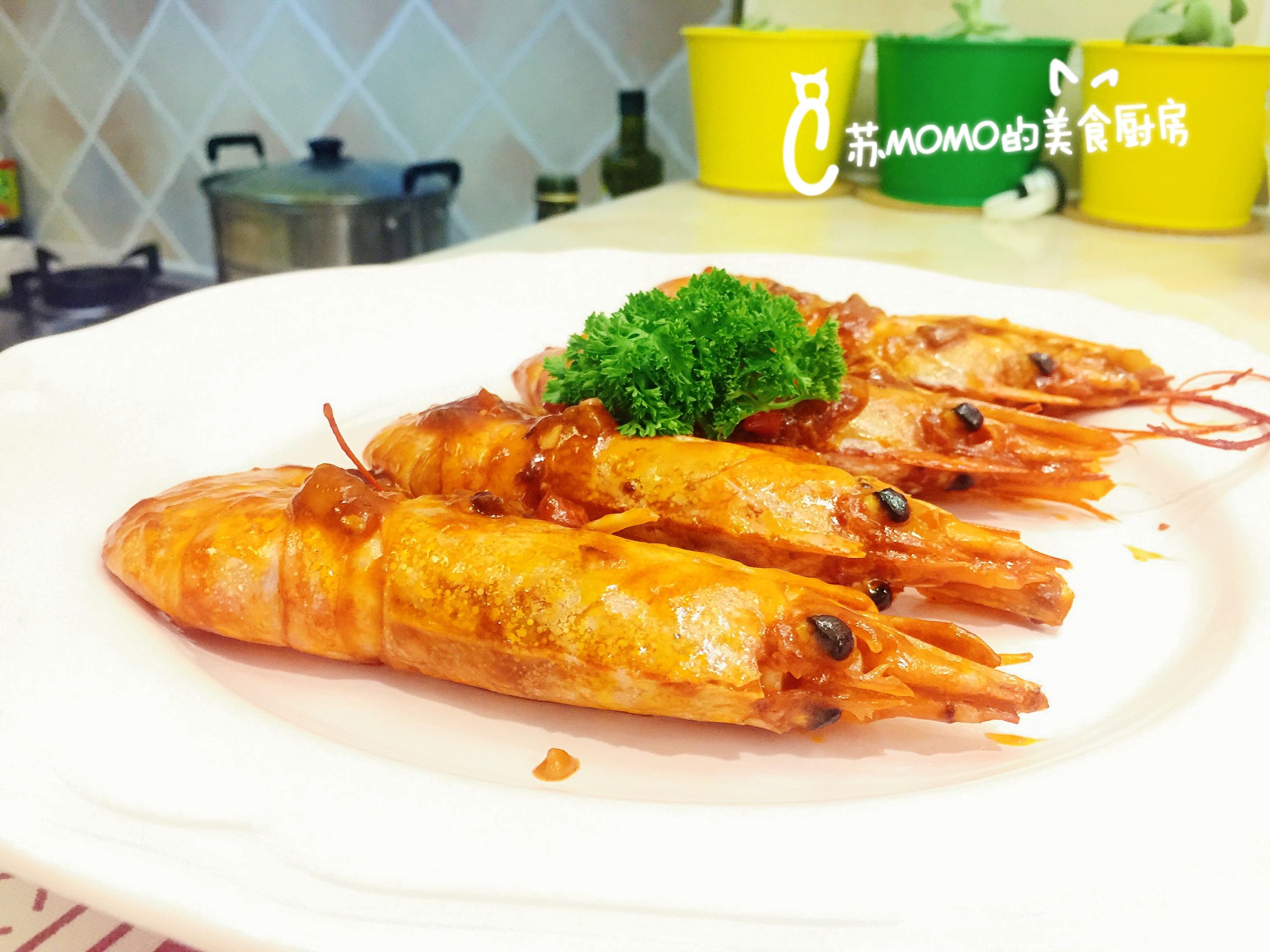 阿根廷去头红虾番茄味,芝士焗阿根廷红虾