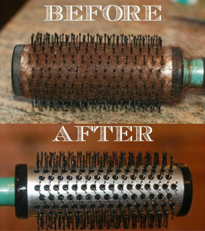 方便打理毛躁头发的梳子,梳子沾满头发