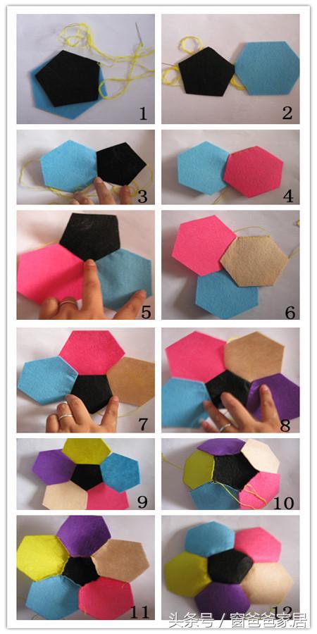 针线手工制作玩具,创意diy手工缝制足球