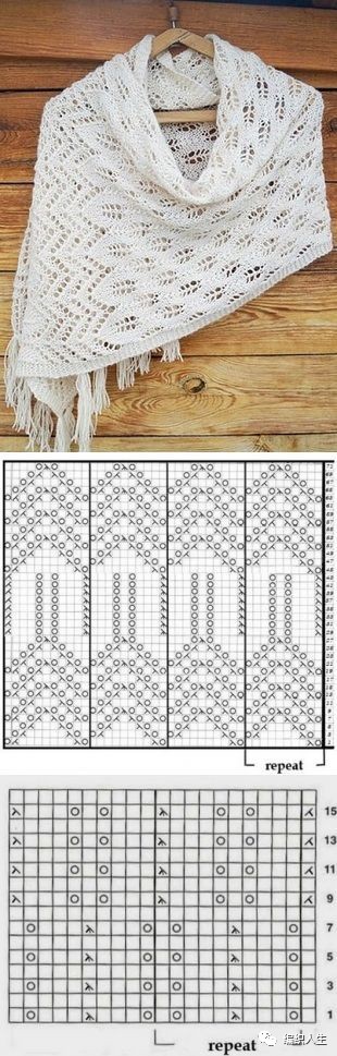 斗篷式披肩毛衣编织图解教程,三角围巾披肩的编织图解教程