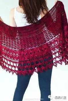 斗篷式披肩毛衣编织图解教程,三角围巾披肩的编织图解教程