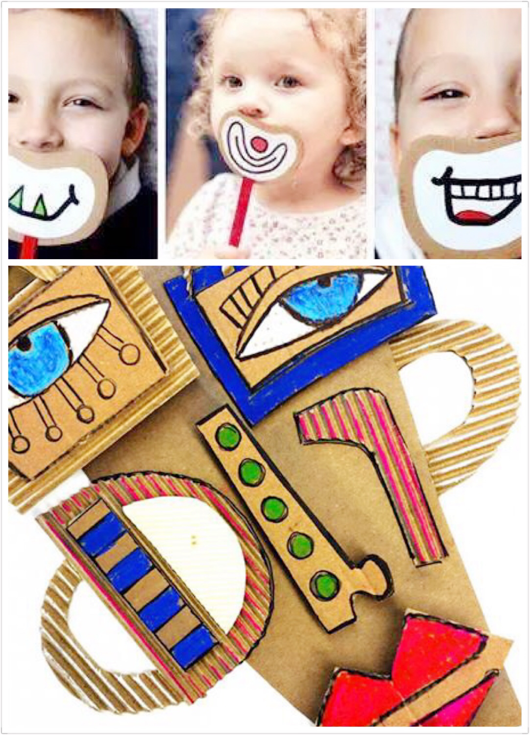 废纸箱做户外儿童玩具,废纸箱做可爱的宝宝