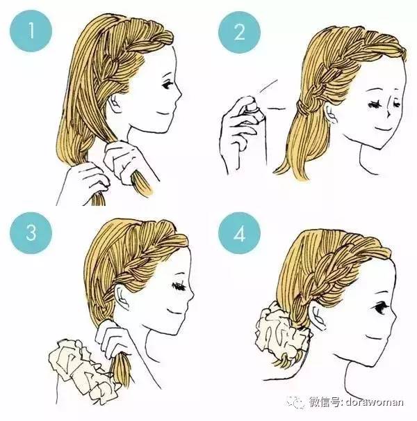 dora刘海编发教程,日常头纱编发