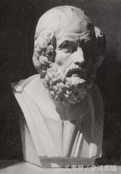 石膏像精美素描分享,石膏像结构素描的画法和步骤