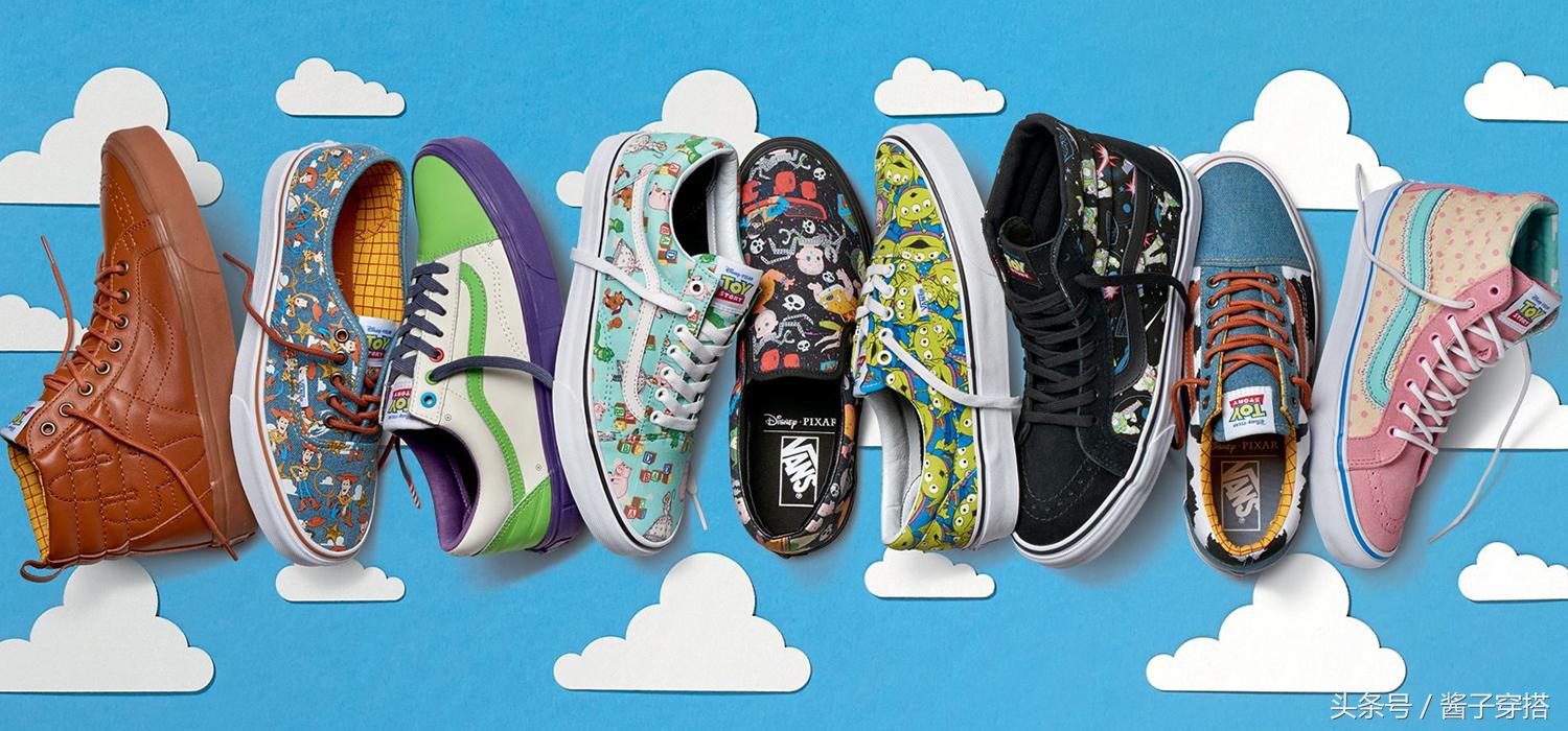 潮鞋个性联名,vans海绵宝宝联名鞋粉色
