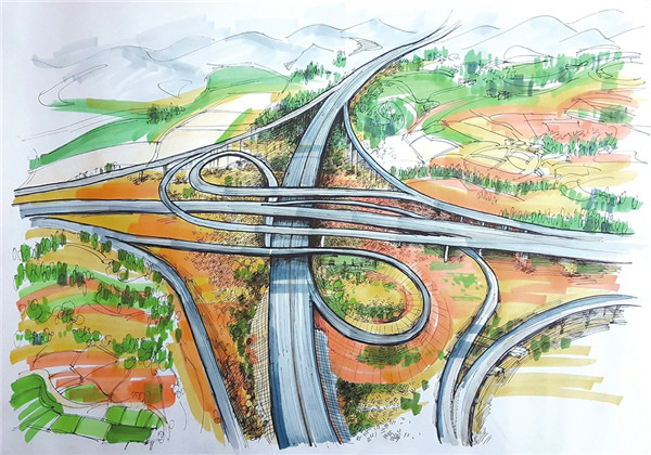 展现成都风采绘画作品,关于成都的创意画手绘