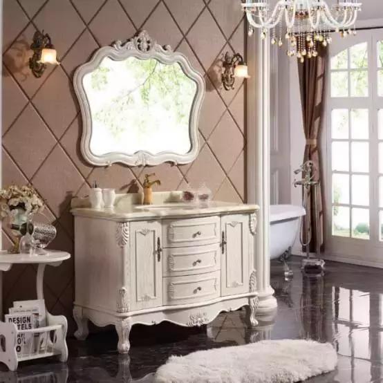 欧式风格浴室柜效果图,欧式整体浴柜