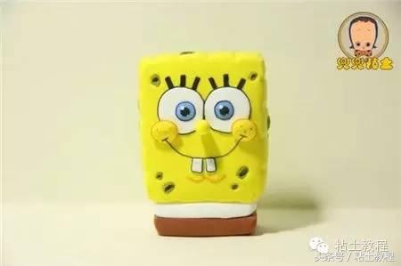 用彩泥做的海绵宝宝动画片,用彩泥做个海绵宝宝