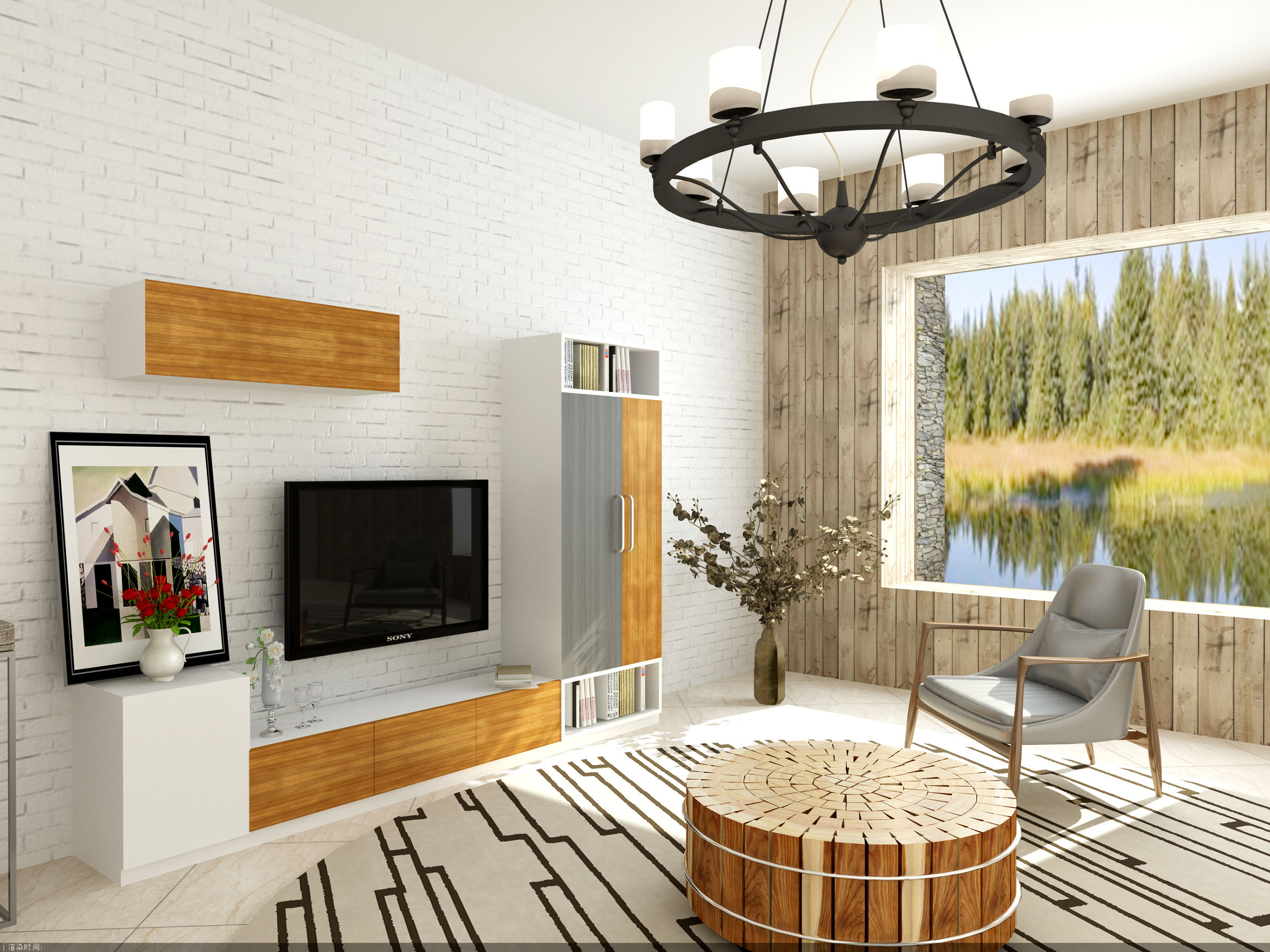 客厅背景墙电视柜最新款效果图,简约风客厅搭配电视柜