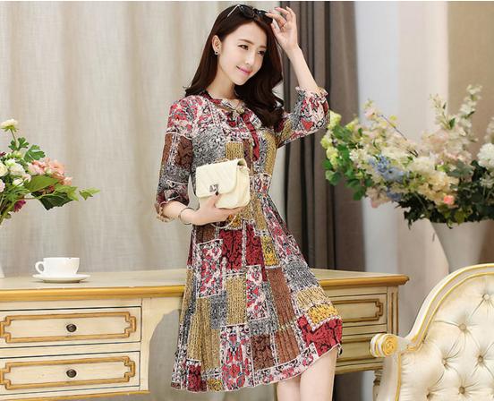 优雅气质高端的连衣裙雪纺,春秋雪纺连衣裙气质高级感轻奢