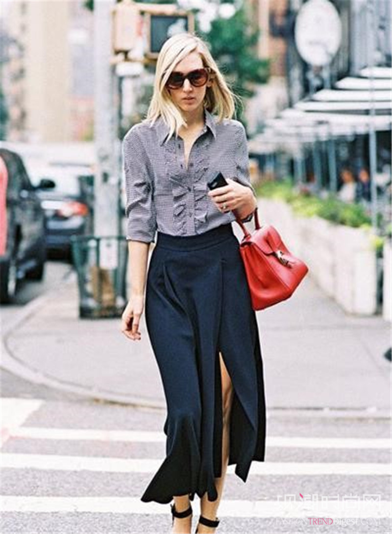 街拍清凉雪纺衫如何穿出品质感,长袖夏季雪纺衫穿搭技巧