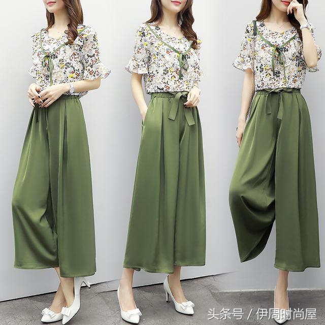 阔腿裤套装洋气时髦个性,时尚阔腿裤套装洋气减龄