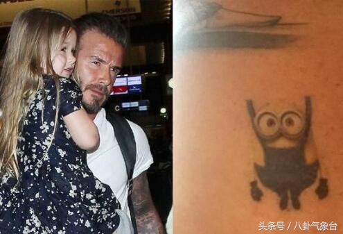 贝克汉姆：比和小七玩亲亲，网友关注点却是他的纹身，满满都是爱