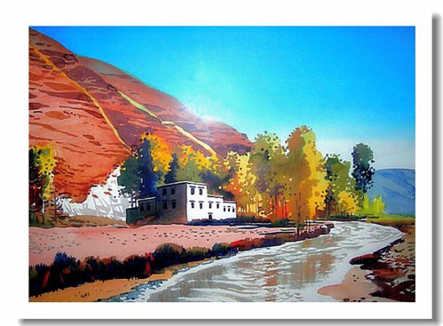 天天漫画网：实力派画家王培堃《水彩风景画---广西八景之滨》