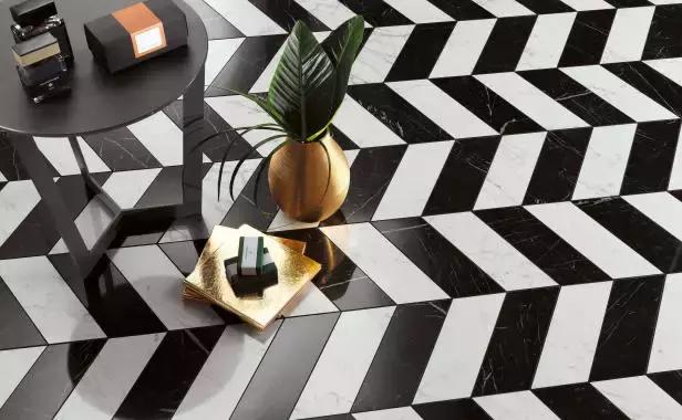 三角形地砖与多边形地砖,三角形瓷砖铺成的图形