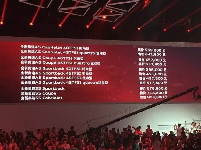 奥迪今年最强阵容，共推11款车型，群信奥迪A5售39.8-80.38万