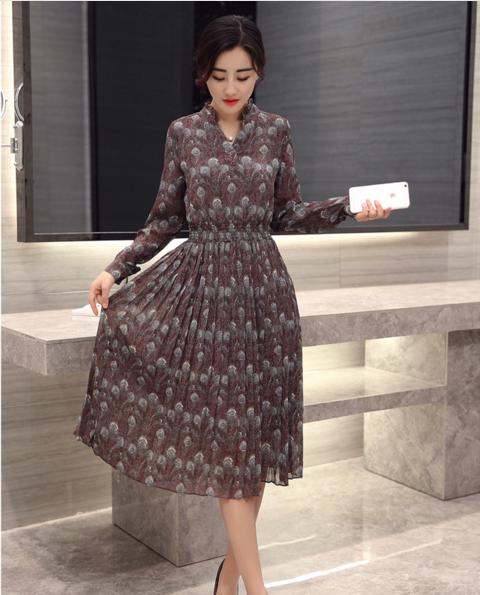 优雅气质高端的连衣裙雪纺,春秋雪纺连衣裙气质高级感轻奢