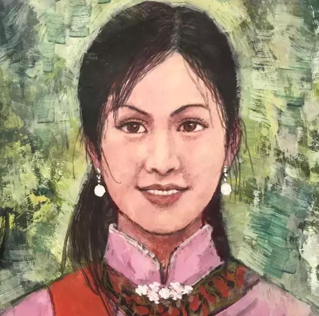 东方彩墨·何雨春56个民族作品—《仫佬姑娘去走坡》