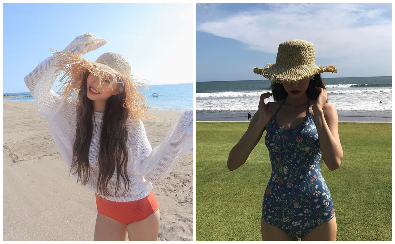 蓝色草帽海边度假,玩转海边度假风