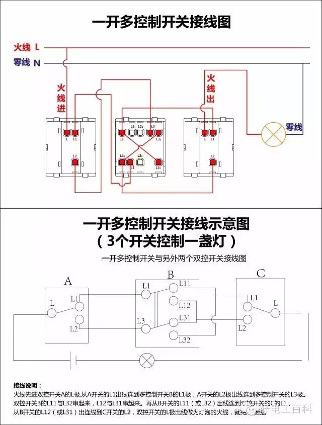 电工必备家庭电路控制线路大全,电路中常用的电工开关有哪些