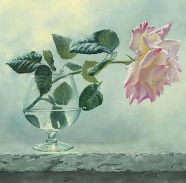 油画玫瑰花用刮刀画法,油画玫瑰花的作品欣赏