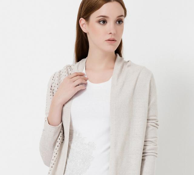 蝴蝶结发泡印花连帽开衫,蝴蝶结宽松开衫毛衣大码