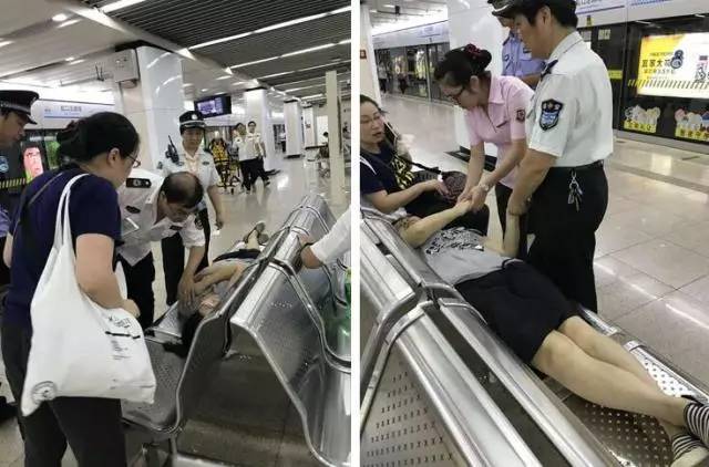 旅客车站外中暑晕倒警民接力救助,地铁救人正能量
